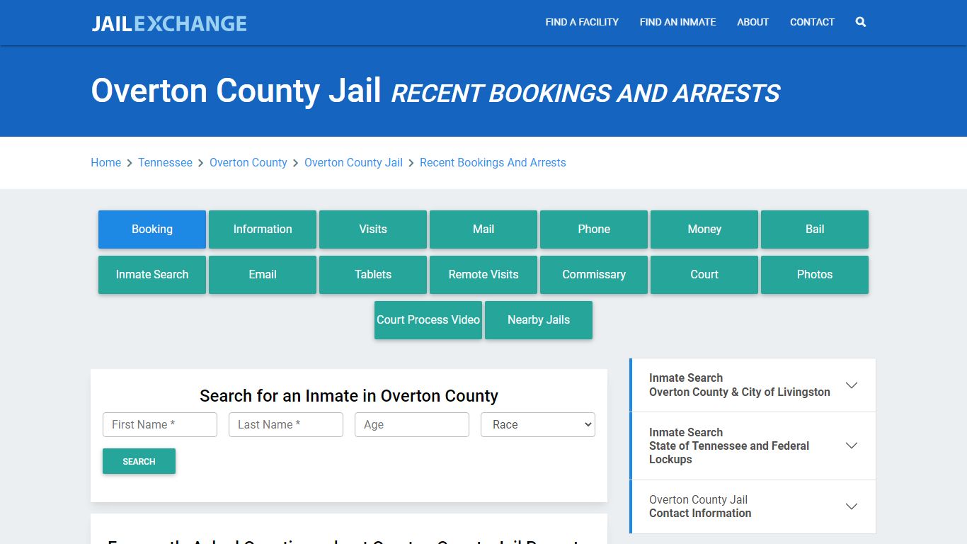 Overton County Jail Recent Bookings And Arrests - Jail Exchange