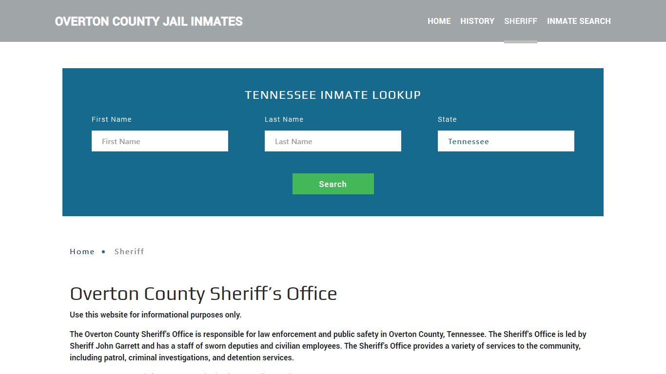 Overton County Sheriff, TN Arrest Warrant Lookup